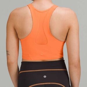 Lululemon Mesh Back Train Bra Medium Support A/B Cup Bright Orange W2D30S Sz 2